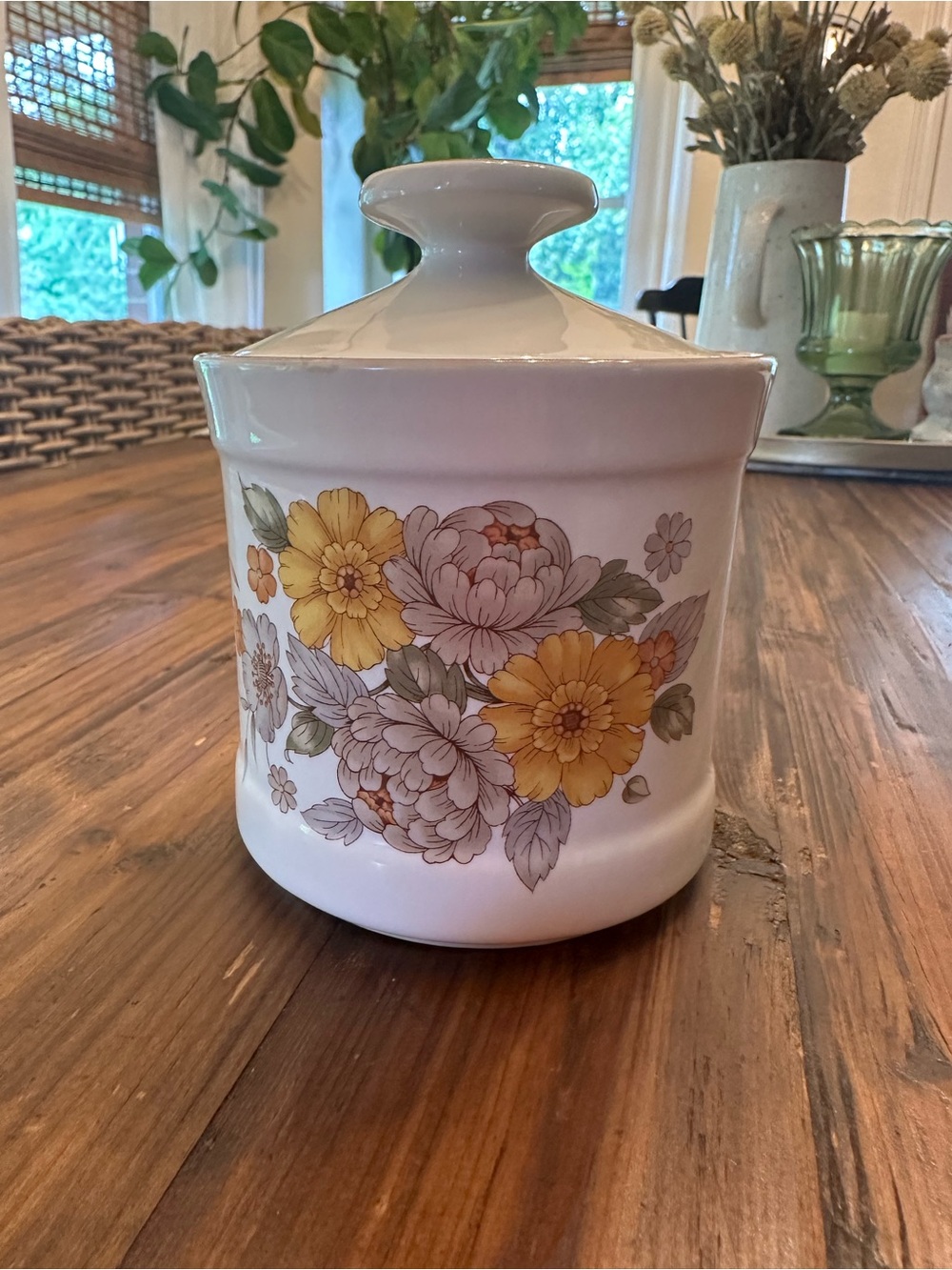 Carico white Autumn Bouquet Ceramic Canister